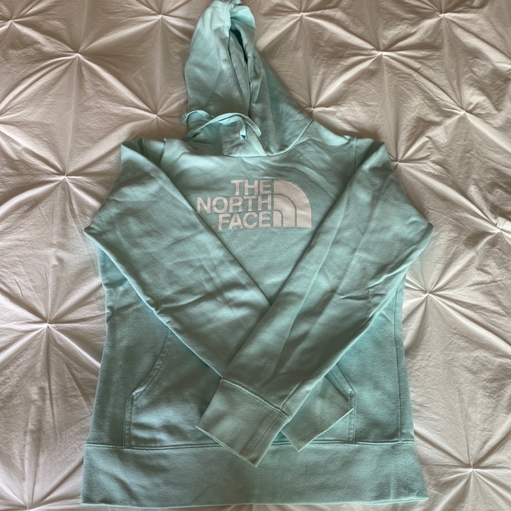 Mint green north face hoodie